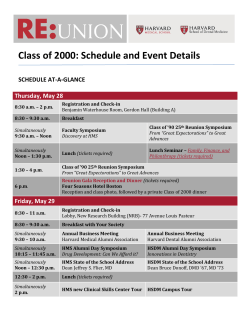 Class of 2000: Schedule and Event Details