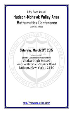Final Program - Hudson Mohawk Valley Area Mathematics