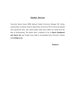 Tender Notice - Hemwati Nandan Bahuguna Garhwal University