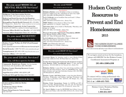 Hudson County Resources to Prevent and End Homelessness