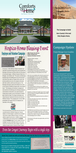 Comforts of Home Campaign Donor Issue Spring 2015