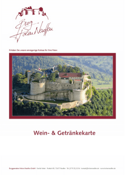 und Weinkarte - Burg Hohen Neuffen