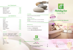 TÃ©lÃ©charger la carte du Spa - HÃ´tel Holiday Inn Dijon Toison d Or