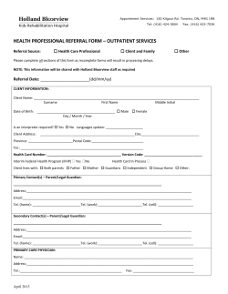 Health professional referral form