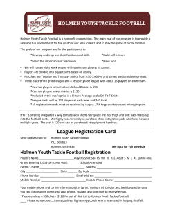 League Registration Card - Holmenyouthtacklefootball.org
