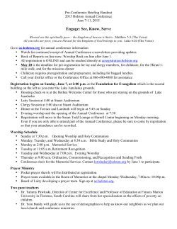 Pre-Conference Briefing 2015 Summary Sheet