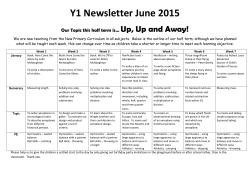 Y1 Newsletter June 2015 - Holt House Infant School