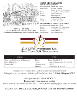 April 13 &acirc; 26, 2015 - Holy Cross Parish