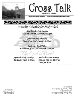 Worship Schedule for Holy Week