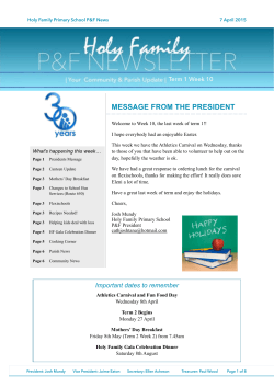 20150407 P&F newsletter - Holy Family Primary School