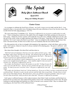 April Newsletter 2015 - Holy Ghost Lutheran Church