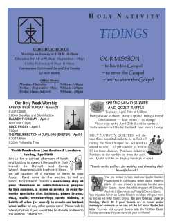 Newsletter - Holy Nativity Lutheran Church
