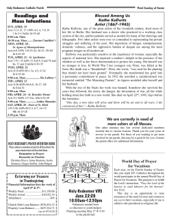 April 19, 2015 - Holy Redeemer Catholic Parish
