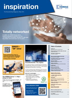 Totally networked - Homag Group eXtranet