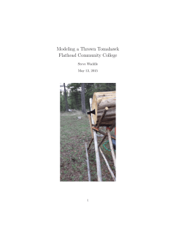 Modeling a Thrown Tomahawk - Flathead Valley Community College