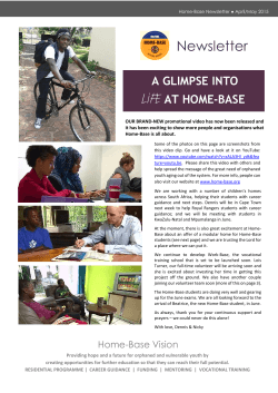 Newsletter - Home-Base: Hope and a Future for Orphaned and