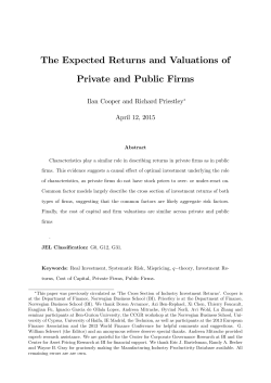 The Expected Returns and Valuations of Private and Public Firms