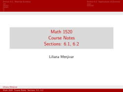 Math 1520 Course Notes Sections: 6.1, 6.2