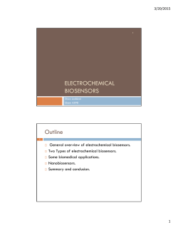 ELECTROCHEMICAL BIOSENSORS Outline