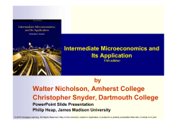 Walter Nicholson, Amherst College Christopher Snyder, Dartmouth