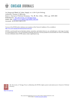 Thomas E. MaCurdy, An Empirical Model of Labor Supply in a Life