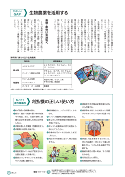 çç©è¾²è¬ãæ´»ç¨ãã åææ©ã®æ­£ããä½¿ãæ¹