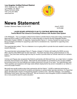 News Statement - Los Angeles Unified School District