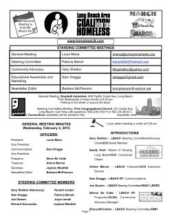 Homeless Newsletter March 2015