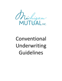 Conventional Underwriting Guidelines