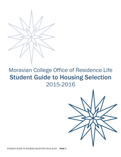2015-2016 Student Guide to Housing Selection