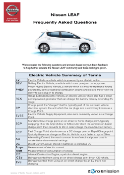 Nissan LEAF Frequently Asked Questions