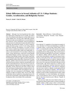 Ethnic Differences in Sexual Attitudes of U.S. College Students
