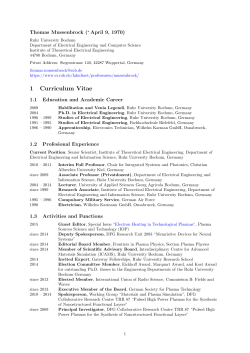 1 Curriculum Vitae - Homepage.ruhr-uni-bochum - Ruhr
