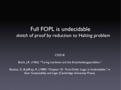 Full FOPL is undecidable - Homepages | The University of Aberdeen