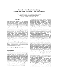 Towards a Cost Model for Scheduling Scientific Workflows Activities