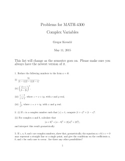 Problems for MATH-4300 Complex Variables