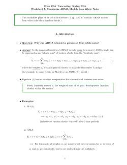 Worksheet 7: Simulating ARMA Models from White Noise