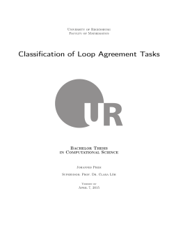 Classification of Loop Agreement Tasks