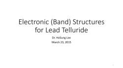 Electronic (Band) Structures for Lead Telluride