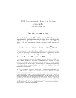 18.330 Introduction to Numerical Analysis Spring 2015 Problem Set 10