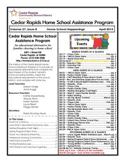 April 2015 - Cedar Rapids Home School Assistance Program