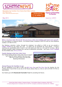 HSWL Family Newsletter May 2015 - Home