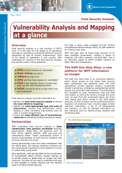 Food Security Analysis - WFP Remote Access Secure Services