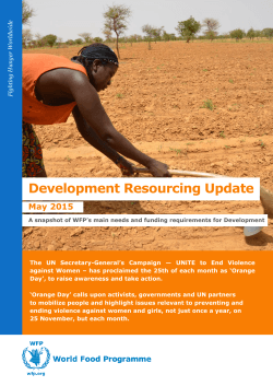 Development Resourcing Update - WFP Remote Access Secure