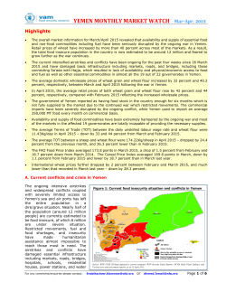 Yemen - Monthly Market Watch - WFP Remote Access Secure
