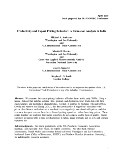 Productivity and Export Pricing Behavior: A Firm