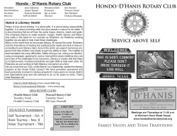 March 5, 2015 - Rotary Club of Hondo