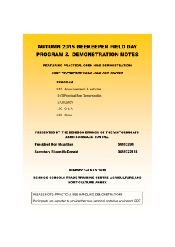 autumn 2015 beekeeper field day program & demonstration notes