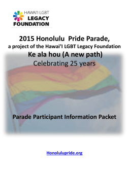 2015 Honolulu Pride Parade Application Packet