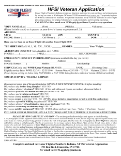 Veterans Application - Honor Flight of Southern Indiana